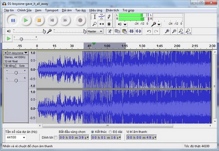 0101.vn - Xử lý âm thanh với bản Audacity tiếng Việt